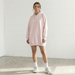 Aritzia TNA blush powder pink oversized hoodie sweatshirt dress – Large (3)